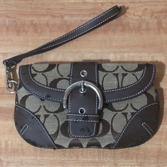 COACH Signature Wristlet Wallet - Picture 1 of 14